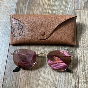 Raybans rose gold hexagons